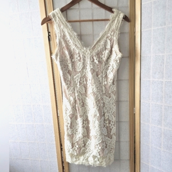 Urban Girl Nites Dresses & Skirts - Urban Girl Cream Lace Dress
